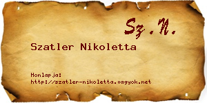 Szatler Nikoletta névjegykártya