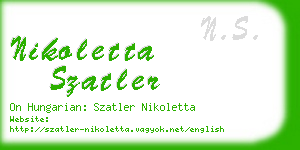 nikoletta szatler business card
